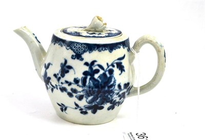 Lot 361 - A 18th century Worcester blue and white teapot (chipped)