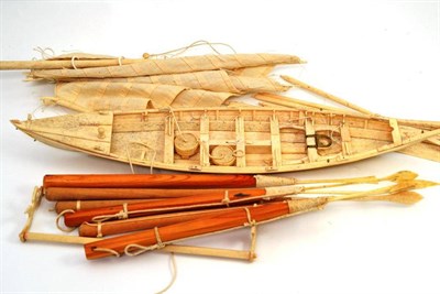 Lot 393 - Bone model of a whaling boat, 47cm long