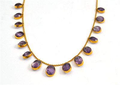 Lot 399 - An amethyst fringe necklace