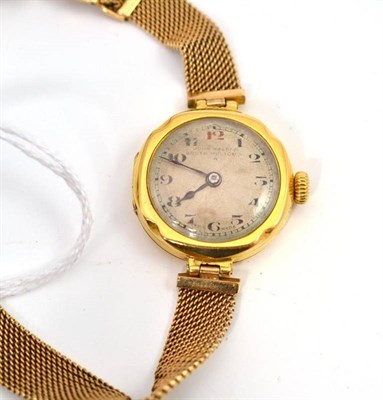 Lot 430 - A lady's 18ct gold wristwatch, movement signed Longines, attached bracelet stamped 375