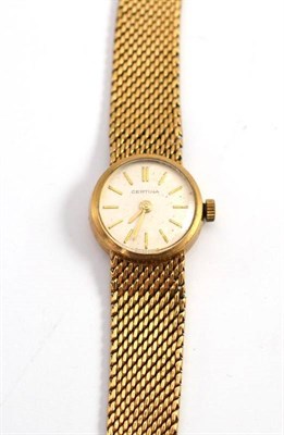 Lot 436 - Gold lady's watch, signed Certine