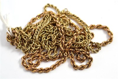 Lot 443 - Three 9ct gold necklaces