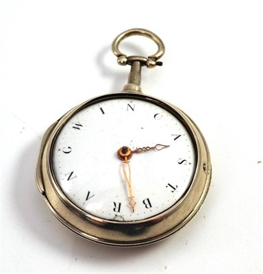 Lot 446 - A silver pair cased verge pocket watch with a named dial, movement signed Jno Collett Chelseam,...