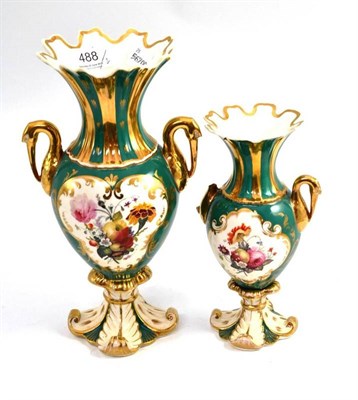 Lot 488 - Two Rockingham vases (a.f.), height 27cm and 21cm