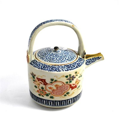 Lot 554 - A Japanese Imari tea kettle and cover