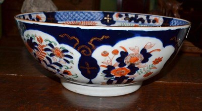 Lot 595 - Late 18th century Chinese Imari pattern punch bowl, unfinished, 31cm diameter