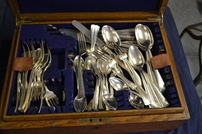 Lot 703 - Part canteen of American sterling and plated cutlery, plus cover