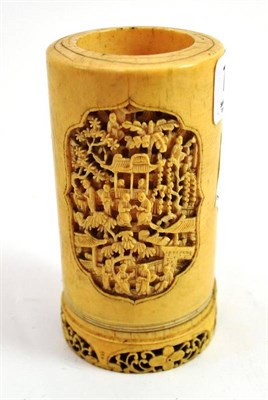 Lot 741 - A Cantonese ivory vase