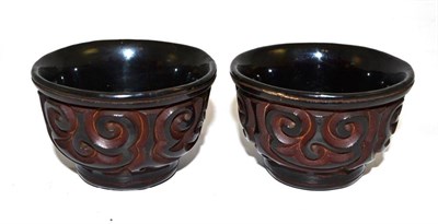 Lot 742 - Pair of small Chinese tixi lacquer bowls