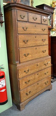 Lot 789 - A George III oak chest on chest, width 104cm