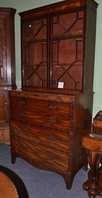 Lot 795 - A 19th century secretaire bookcase, width 104cm