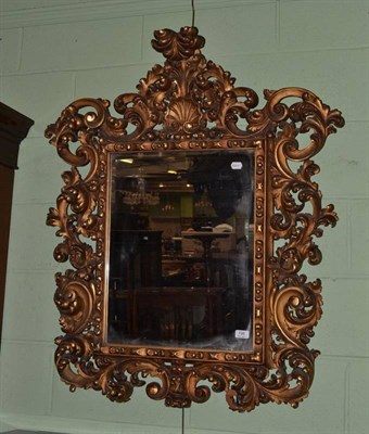 Lot 798 - A carved giltwood and gesso mirror (small section missing at bottom), height 111cm