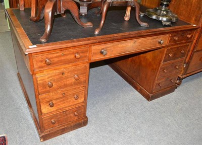 Lot 802 - George III style mahogany partner's desk, width 153cm