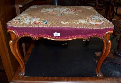 Lot 805 - A Victorian rosewood dressing stool with needlework seat, width 60cm