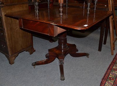 Lot 813 - Regency mahogany pedestal Pembroke table, width 100cm