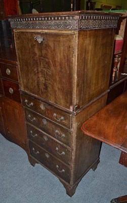 Lot 815 - 1920s mahogany secretaire tall boy, width 60cm