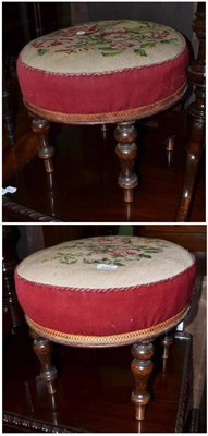 Lot 823 - A pair of Victorian circular footstools