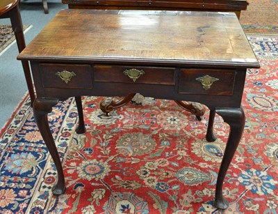 Lot 839 - A 18th century mahogany low boy with fitted three drawers, width 81cm