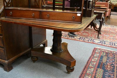 Lot 843 - Rosewood brass inlaid rectangular breakfast table 123cm diameter