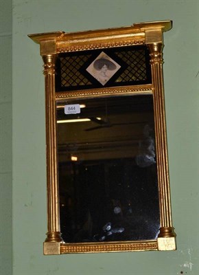 Lot 844 - A small Victorian gilt gesso pier glass, late 19th century, with ball surmount and verre églomisé