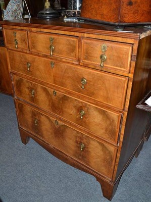 Lot 853 - An 18th century walnut and feather banded straight fronted chest of drawers (the upper section form