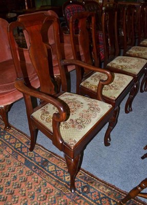 Lot 861 - A set of six 1920s Queen Anne style dining chairs, including two carvers