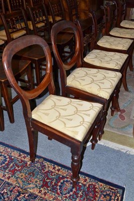 Lot 868 - Set of four George IV mahogany dining chairs and two Victorian balloon back chairs