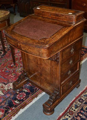 Lot 886 - Victorian walnut Davenport, width 56cm