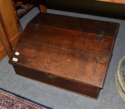 Lot 936 - An 18th century oak bible box, fitted interior, width 66cm