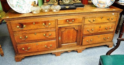 Lot 963 - A mid 18th century oak dresser, width 200cm