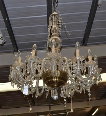 Lot 982 - Fourteen branch cut glass chandelier (a.f.)