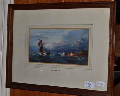 Lot 1102 - Richard Short (1841-1916) ";A Breezy Day"; signed initialled, and dated 1887, watercolour 14cm...