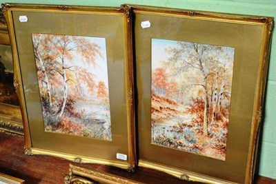 Lot 1110 - J Halford Ross (early 20th century), a pair of woodland scene watercolours, 36.5cm by 26.5cm each