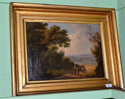 Lot 1117 - John Henderson ";View on the Lune";, signed inscribed and dated 1809 verso, oil on canvas,...