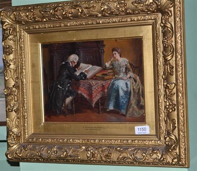 Lot 1150 - Thomas Davidson Jnr (1863-1903) ";A Family Record"; initialled oil on panel 22cm by 29cm