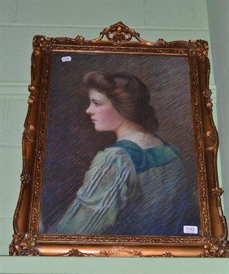 Lot 1152 - English School (early 20th century) Portrait of a young lady, head and shoulders in profile,...