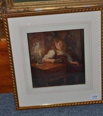 Lot 1154 - Attributed to Lilian Harley nee Rowney (fl.1890 -1934) A young girl seated at a table drinking...