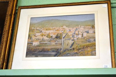 Lot 1162 - Arthur Reginald Smith RWS, RSW, ARCA (Lond) (1871-1934) An Italian town with mountains beyond...