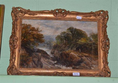 Lot 1173 - Frederick William Hulme (1816-1884), ";A Salmon River North Wales";, signed and dated 1882, oil...