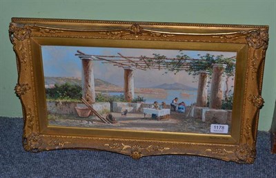 Lot 1178 - N* Gionni (early 20th century) ";Posillepo, Italy"; a view of the bay of Naples, signed,...