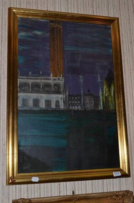 Lot 1212 - Morley Berry (Later 20th Century) ";Venice at Night";, signed with the artist's initials and...