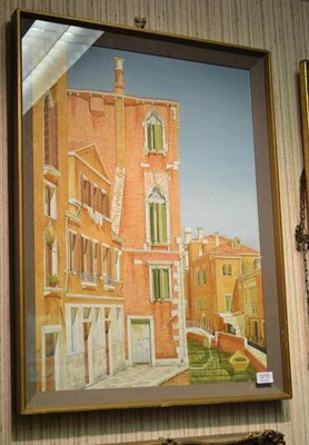 Lot 1215 - Robert Banks R.I.B.A. (1911- 2000), ";Gothic Palace, Venice";, signed and possibly dated ' 66...