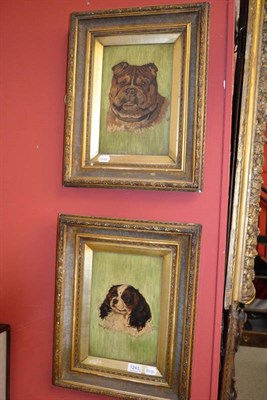 Lot 1243 - English School (late 19th century) portrait of a King Charles Spaniel and portrait of a bull...