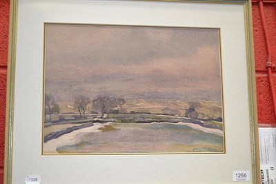 Lot 1256 - Frederick (Fred) Lawson (1888 -1968) Bleak landscape signed, watercolour 28cm by 39cm