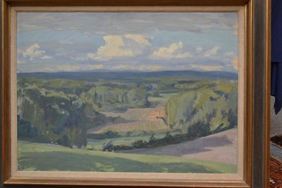 Lot 1296 - F* A* Le Marchant (20th century), ";Approaching Storm above the Roche de Monges";, signed and dated