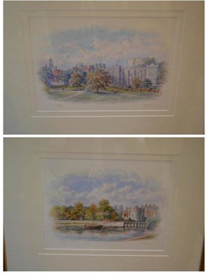 Lot 1299 - George Fall (1848-1925) ";Water Tower, York";; ";Castle, Clifford's Tower, York"; Both signed...