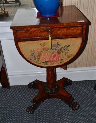 Lot 1332 - William IV mahogany work table, width 48cm