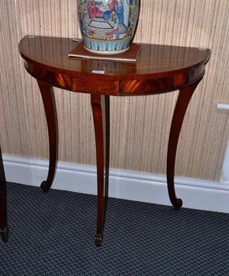 Lot 1336 - A reproduction mahogany demi-lune hall table, width 75cm