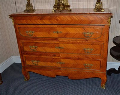 Lot 1339 - Continental early 20th century kingwood chest of drawers, width 137cm