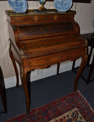 Lot 1359 - A Louis XVI/Transitional style kingwood and gilt metal mounted secretaire à cylindre, late...